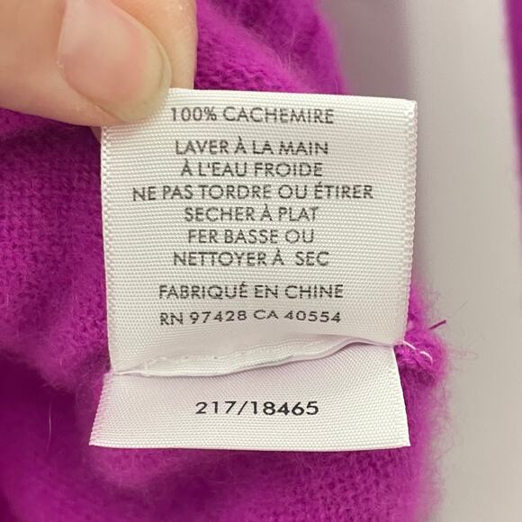 White + Warren XS Crewneck 100% Cashmere Sweater Fuschia - Picture 6 of 7